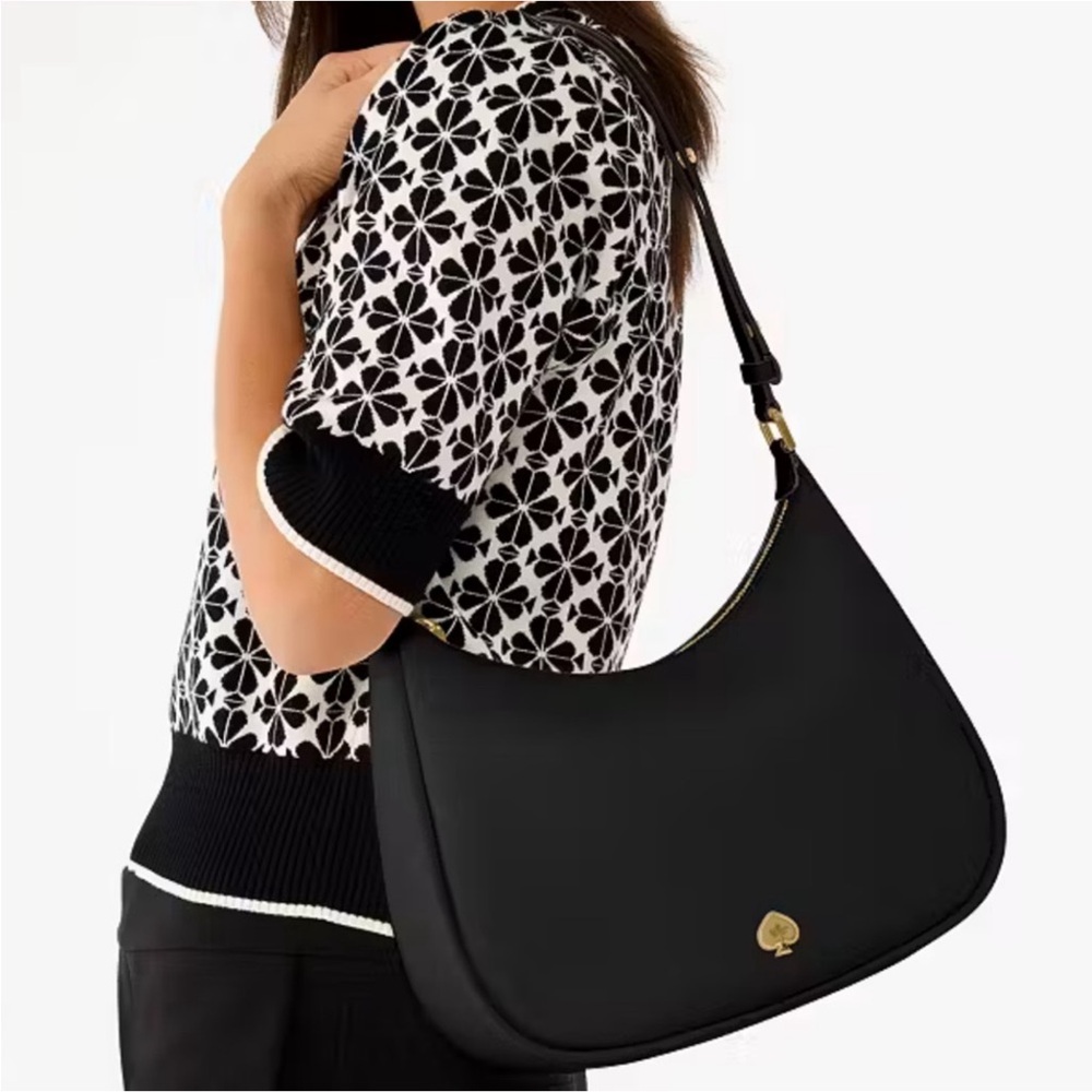 Kate Spade Kayla Black Pebbled Leather Shoulder & Crossbody Bag NWT Retail $429